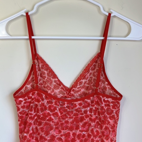 Victoria’s Secret Red Mesh Lace Cheetah Print Lingerie Teddy Dress Size M - Picture 7 of 7